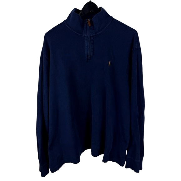 Mens Polo Ralph Lauren Small Pony Estate Rib Quarter Zip Sweater Size 2XL